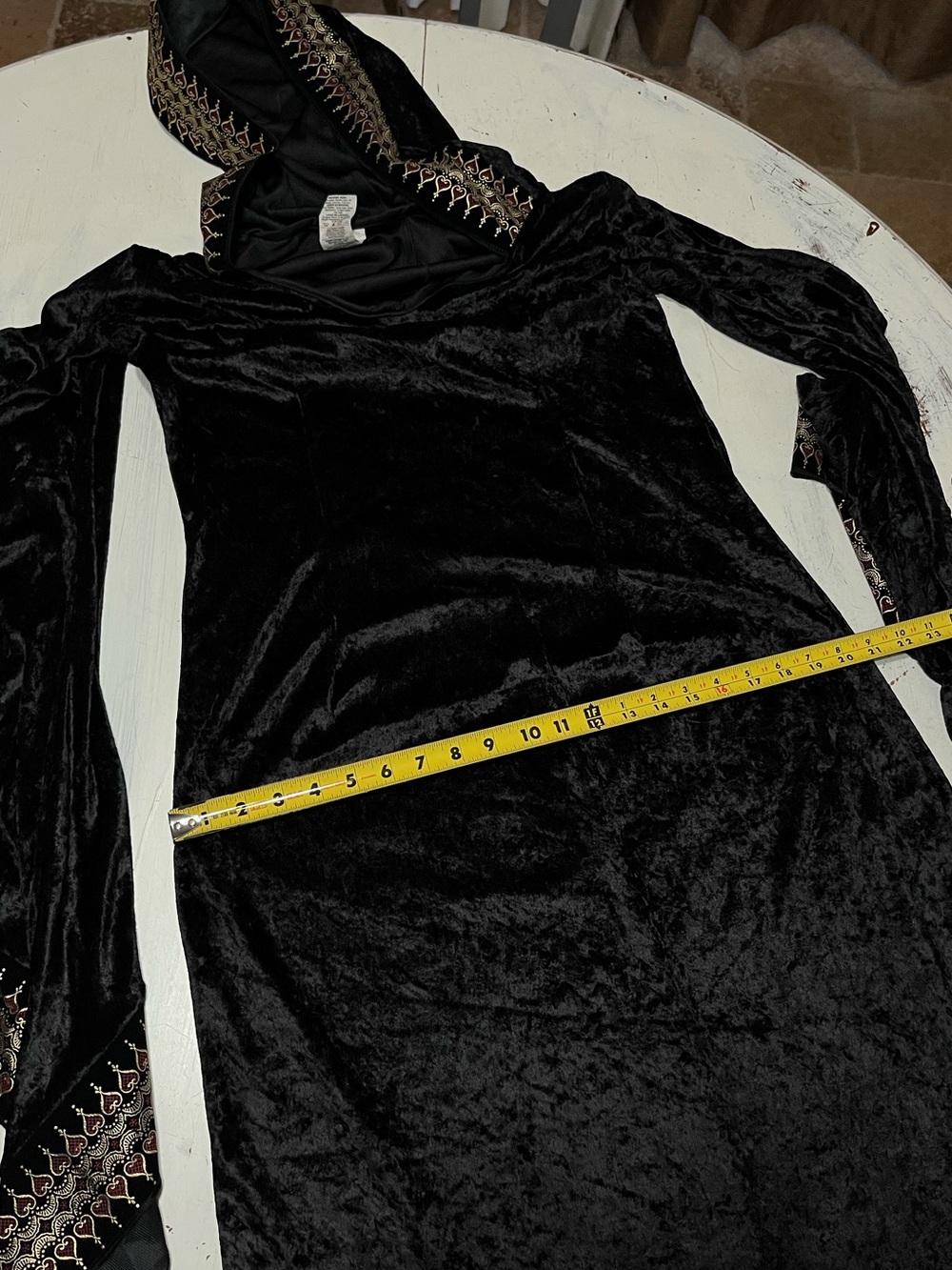 Rubies Black Velvet Midnight High Priestess Halloween Costume L Hooded Vampire - Picture 9 of 11